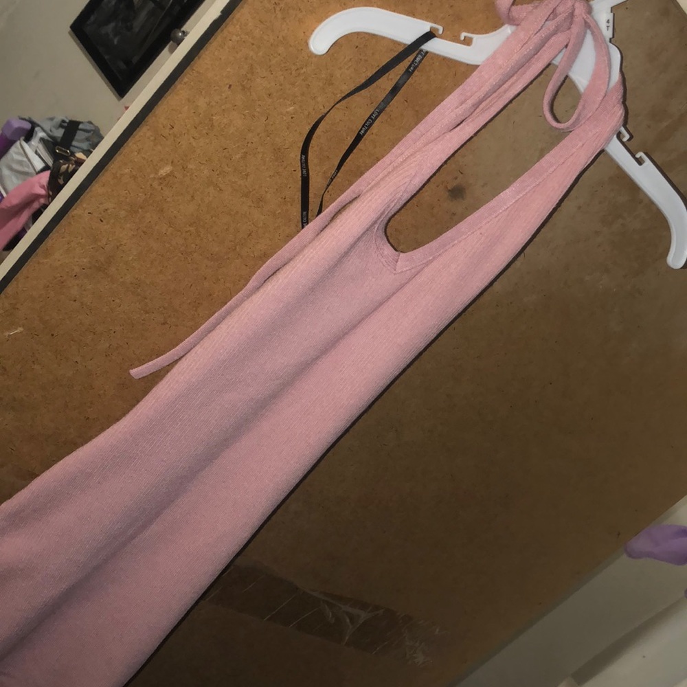 sexy neck strap ; open back dress